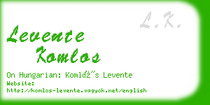 levente komlos business card